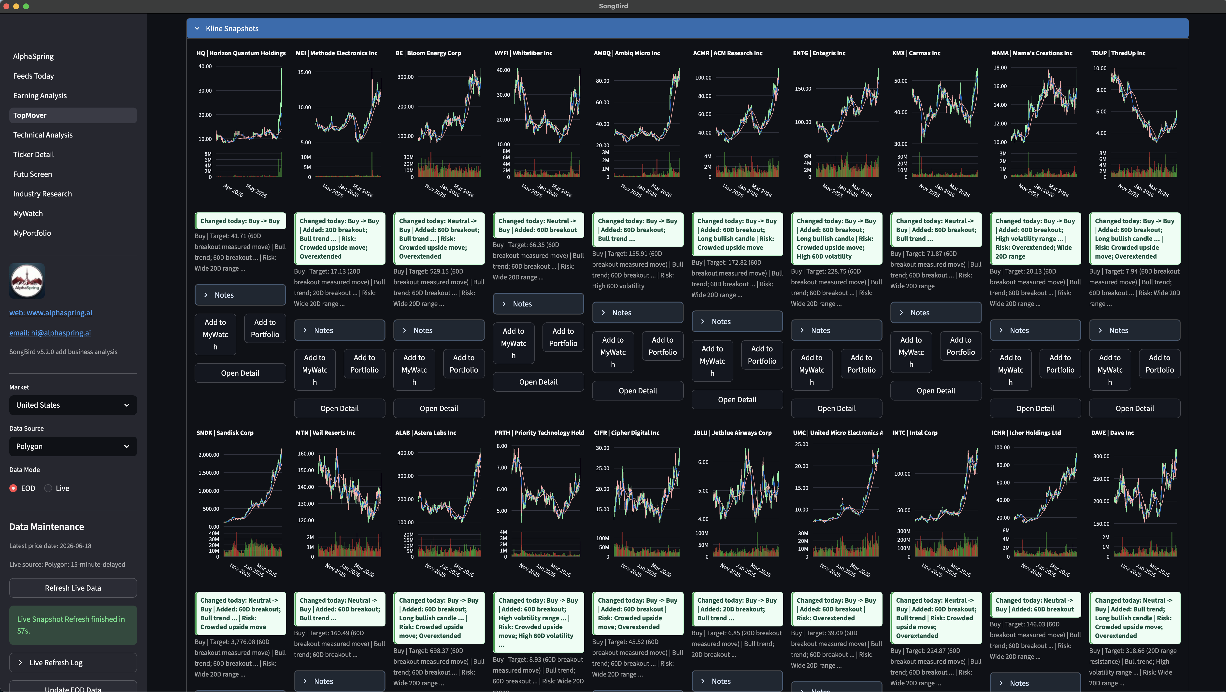 SongBird macOS app interface screenshot